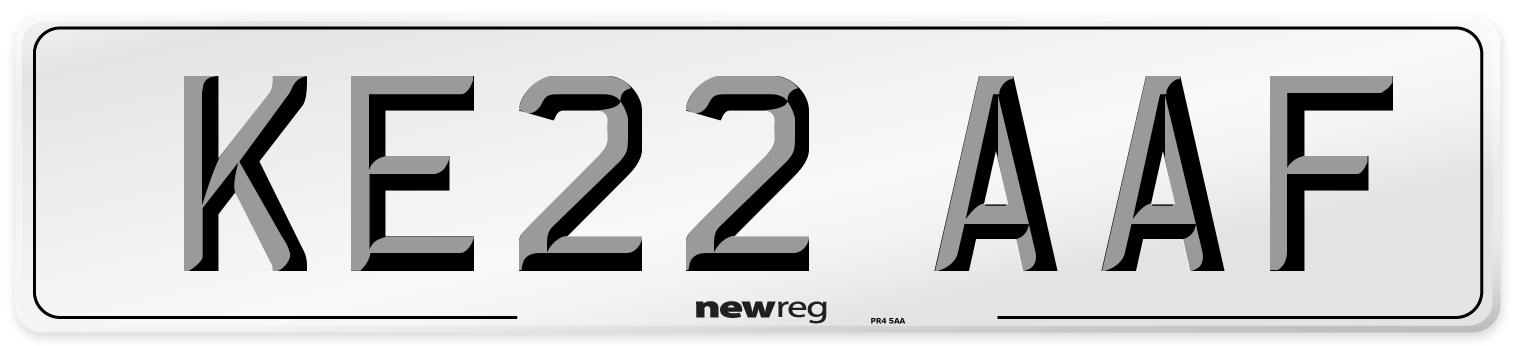 KE22 AAF Number Plate from New Reg
